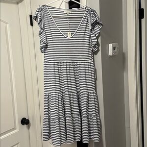 Max Studio Black and White Striped Dress